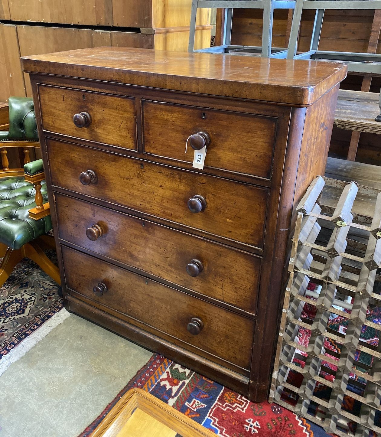 A Victorian mahogany chest, width 101cm, depth 50cm, height 114cm